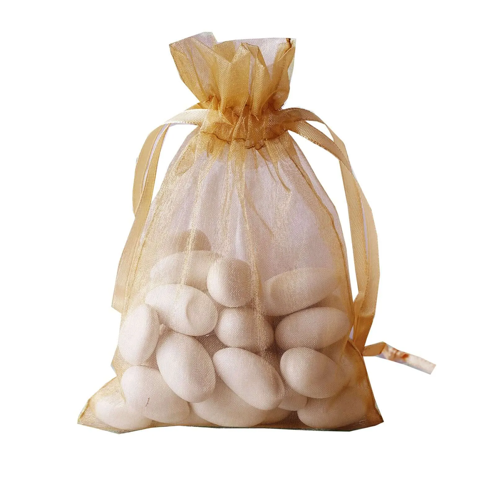 10 Pack Gold Organza Drawstring Wedding Party Favor Gift Bags 4"x6"