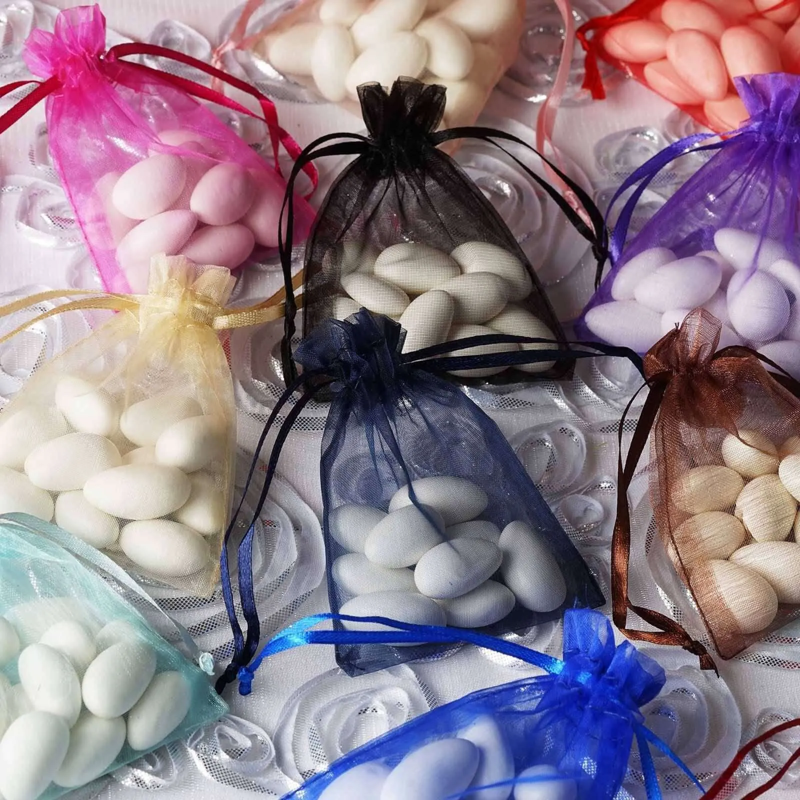 10 Pack Mint Organza Drawstring Wedding Party Favor Gift Bags 3"x4"