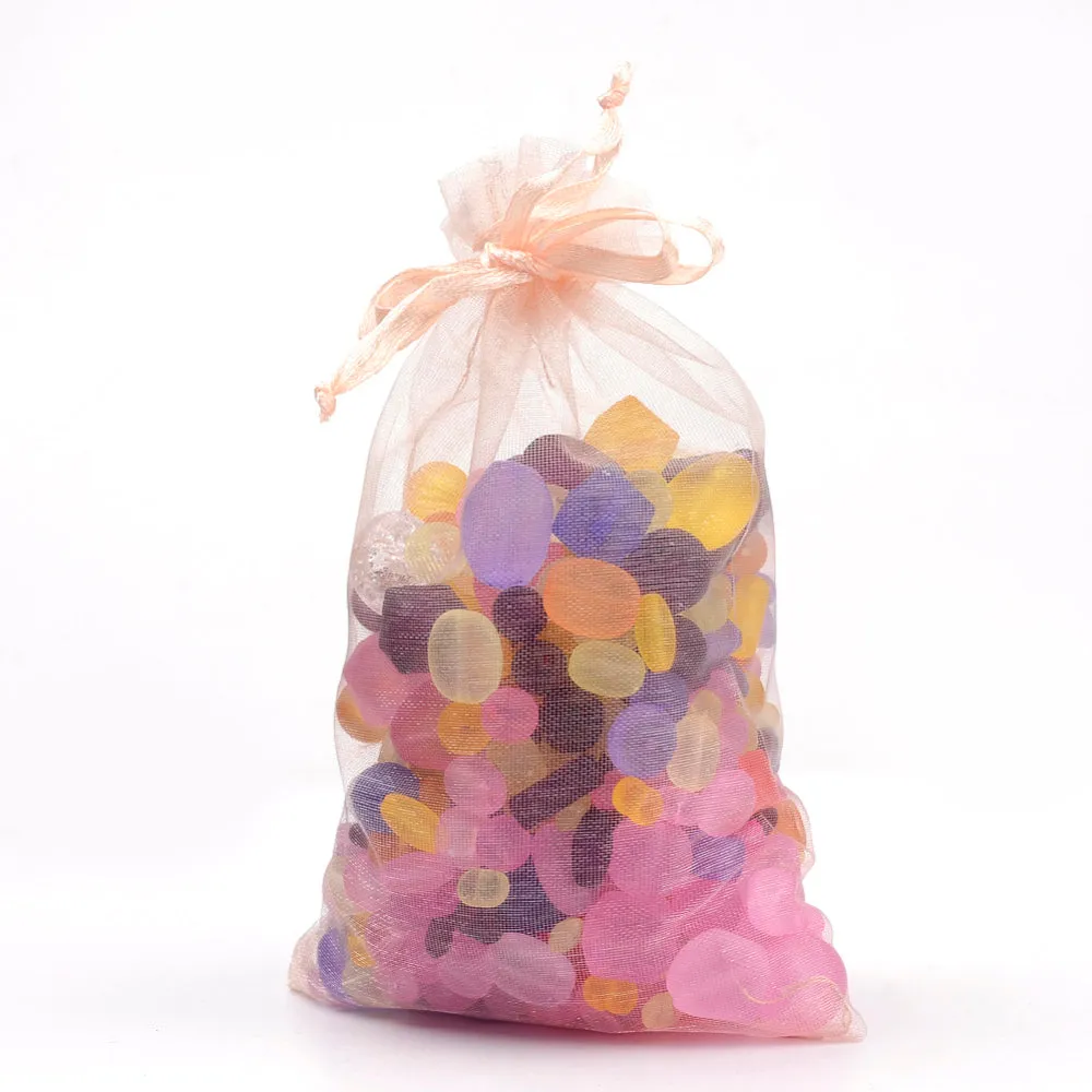 100 pc Organza Gift Bags with Drawstring, Jewelry Pouches, Wedding Party Christmas Favor Gift Bags, Red, 9x7cm
