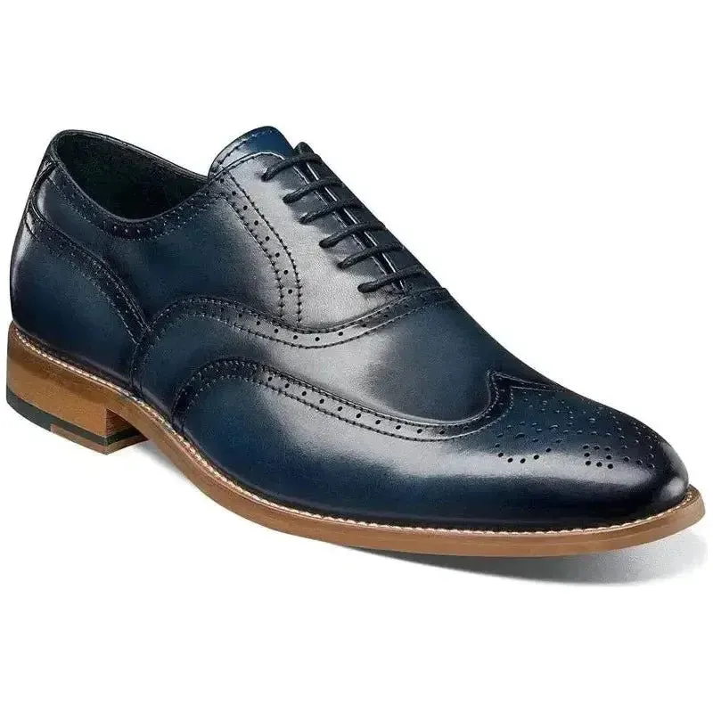 25064,Stacy adams Leather Shoes Dunbar Wingtip Oxford Lace Up All Colors