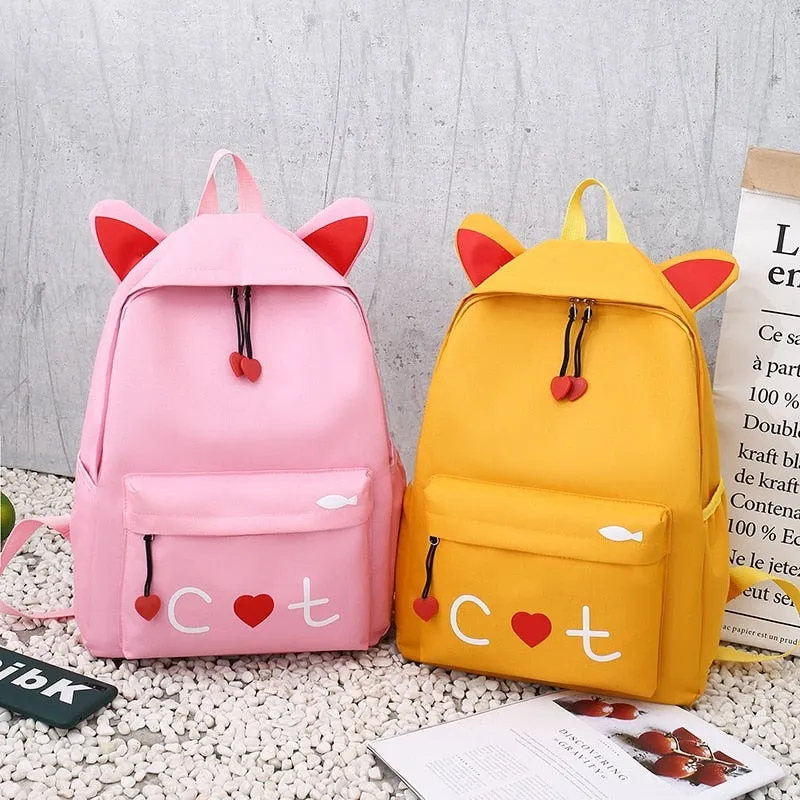 4 piece set Schoolbags For Teenage Girls Cute Print Women Backpack High Quality School Backpack Female Shoulder Bags