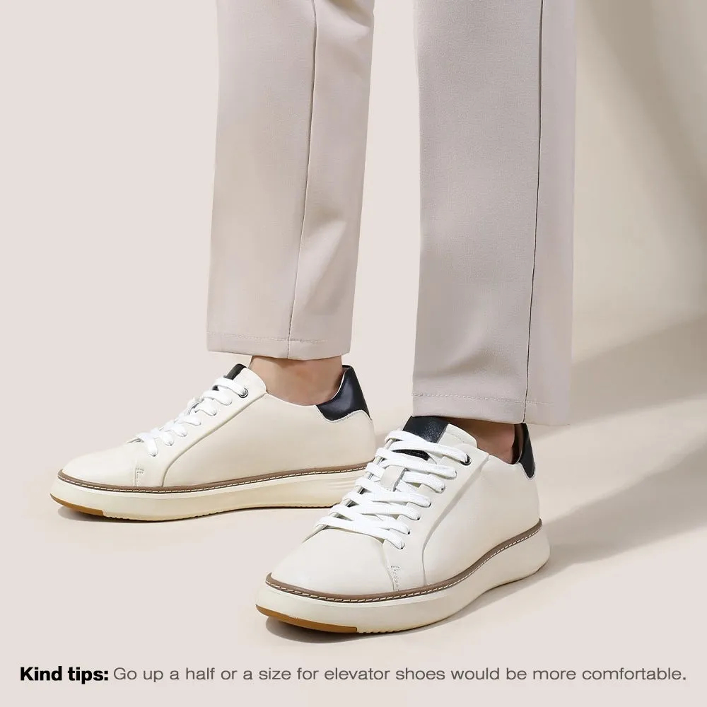 6 CM / 2.36 Inches CMR CHAMARIPA Beige Men's Casual Sneakers with Height Increasing Shoe Lifts