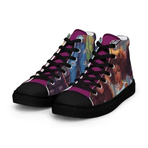 Airfros And Babyhairs Eggplant Grafiti 3 Home Girls Women’s high top canvas shoes