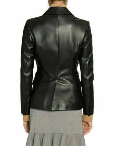 Aisha Leather Blazer Women Formal Outfit