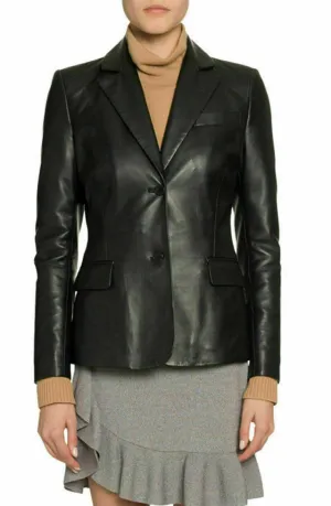 Aisha Leather Blazer Women Formal Outfit