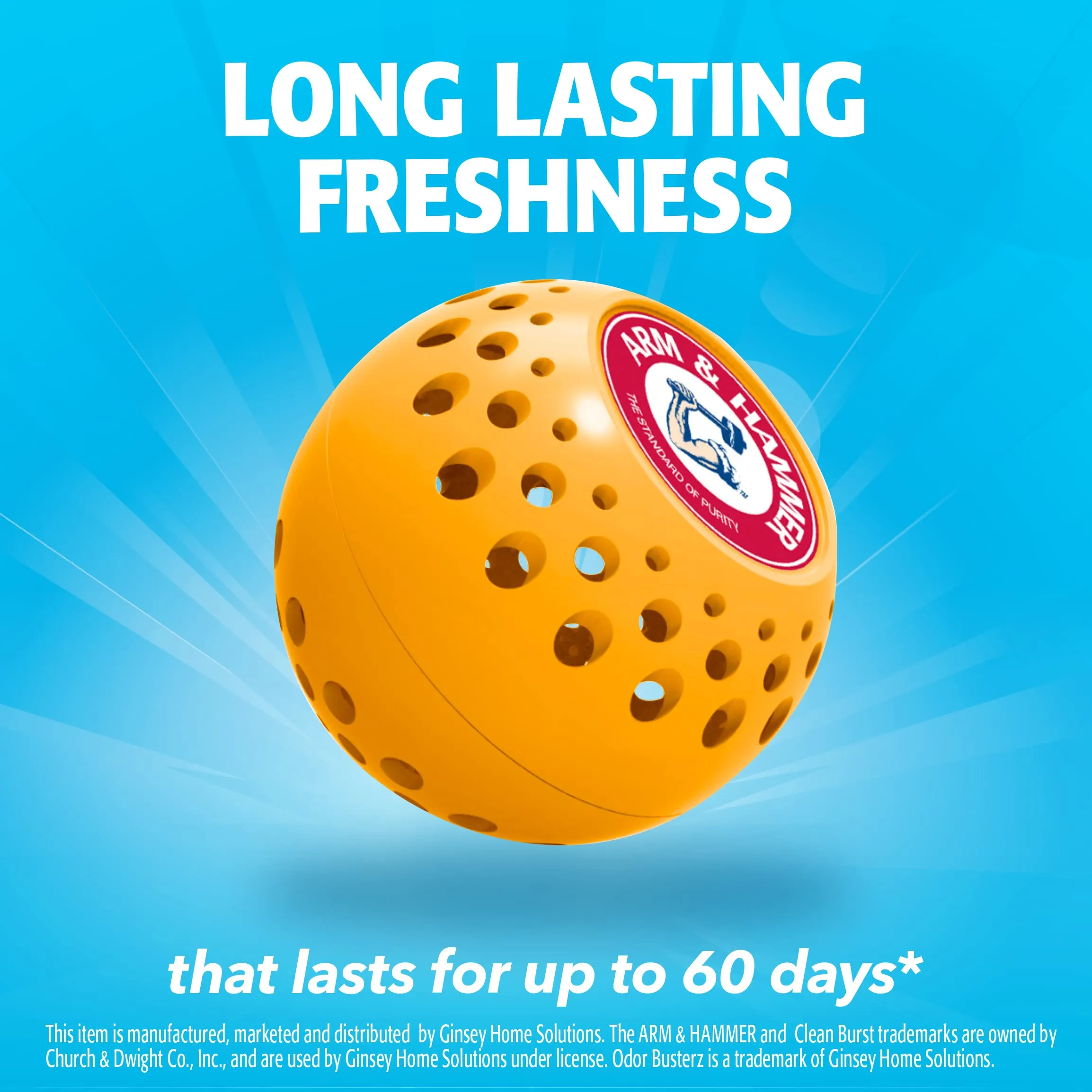 Arm & Hammer Odor Busterz Balls for Long Lasting Freshness - Deodorizer, Carpet Fresh, Odor Remover, Pet Fresh - 6 Count (Pack of 1), Orange 6 Count (Pack of 1)