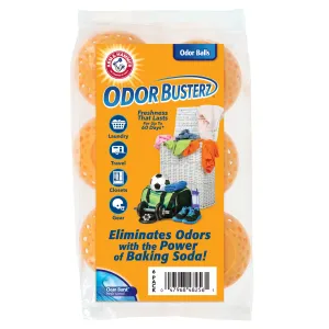 Arm & Hammer Odor Busterz Balls for Long Lasting Freshness - Deodorizer, Carpet Fresh, Odor Remover, Pet Fresh - 6 Count (Pack of 1), Orange 6 Count (Pack of 1)