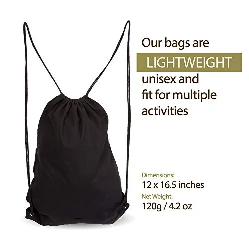 Army Force Gear K-9 Unit Search and Rescue Reusable Canvas Drawstring Bag, Black & White