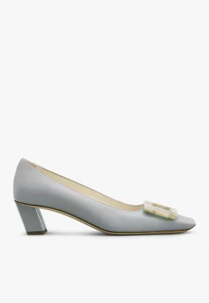 Belle Vivier 45 Mother-of-Pearl Buckle Pumps in Leather
