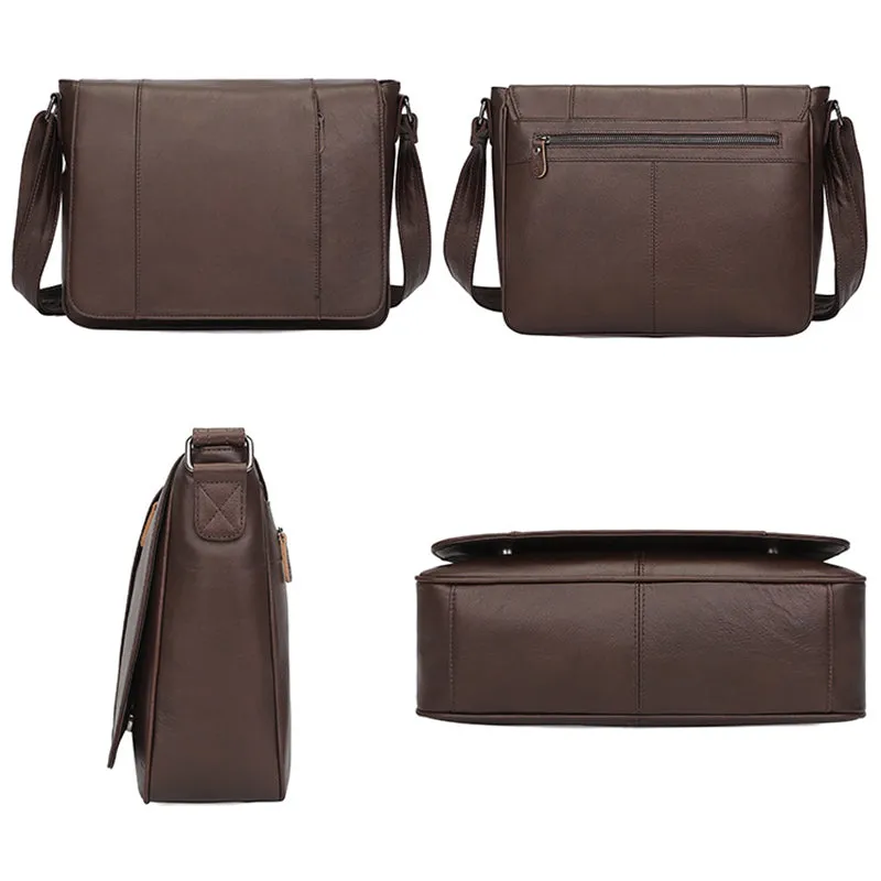 Bike Messenger Bag Men Vintage Leather Bags Crossbody Side Bags For Mens 7338