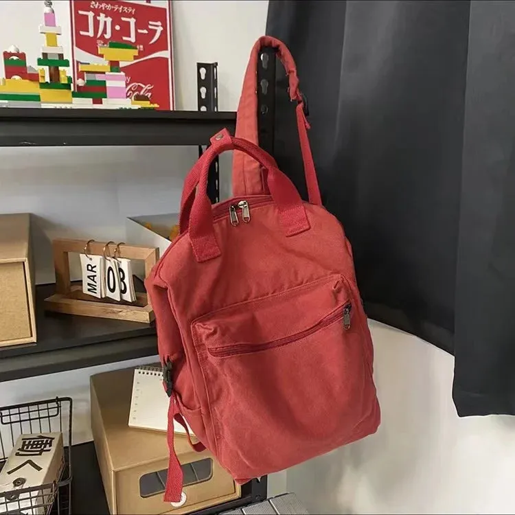 binfenxie Japanese Ins Students Solid Rucksacks Simple All Match Women High-capacity Backpacks Casual Preppy Y2k Vintage Trendy Schoolbags
