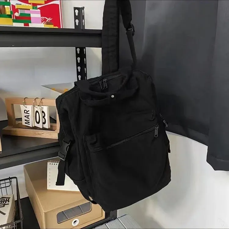 binfenxie Japanese Ins Students Solid Rucksacks Simple All Match Women High-capacity Backpacks Casual Preppy Y2k Vintage Trendy Schoolbags