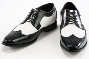 Black & White Wingtip Dress Lace-Ups