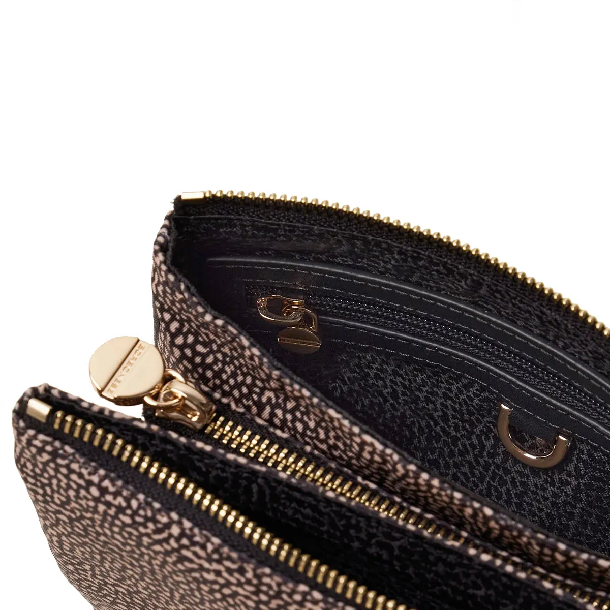 Borbonese - Mini Borsa a tracolla in Nylon Riciclato OP Naturale Nero - 934050I15 - OP/NATURALE/NERO