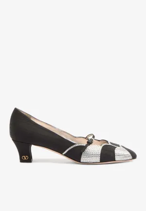 Bowow 45 Moiré Crystal Embellished Pumps