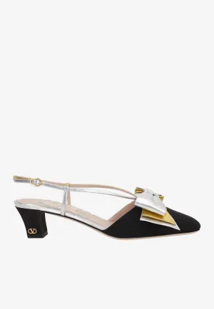 Bowow 45 Moiré Slingback Pumps