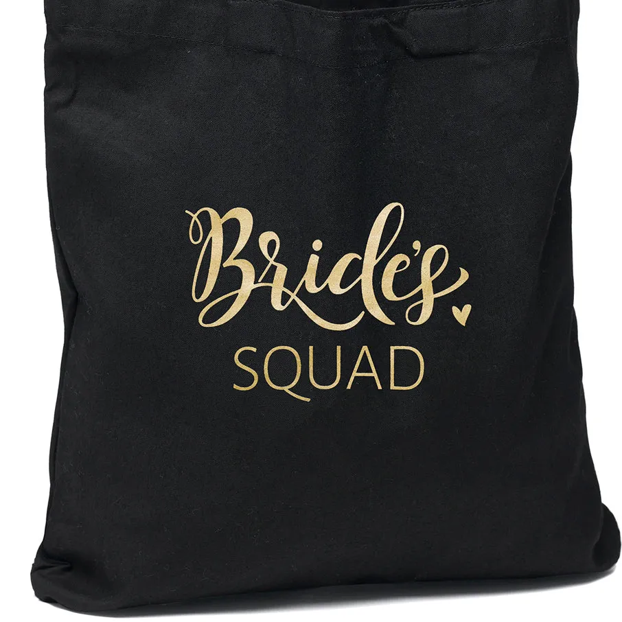 Bride's Squad Black Tote Bag