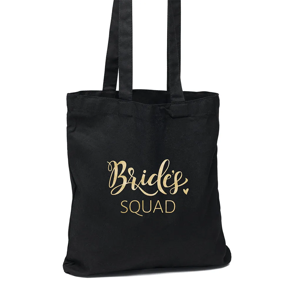 Bride's Squad Black Tote Bag