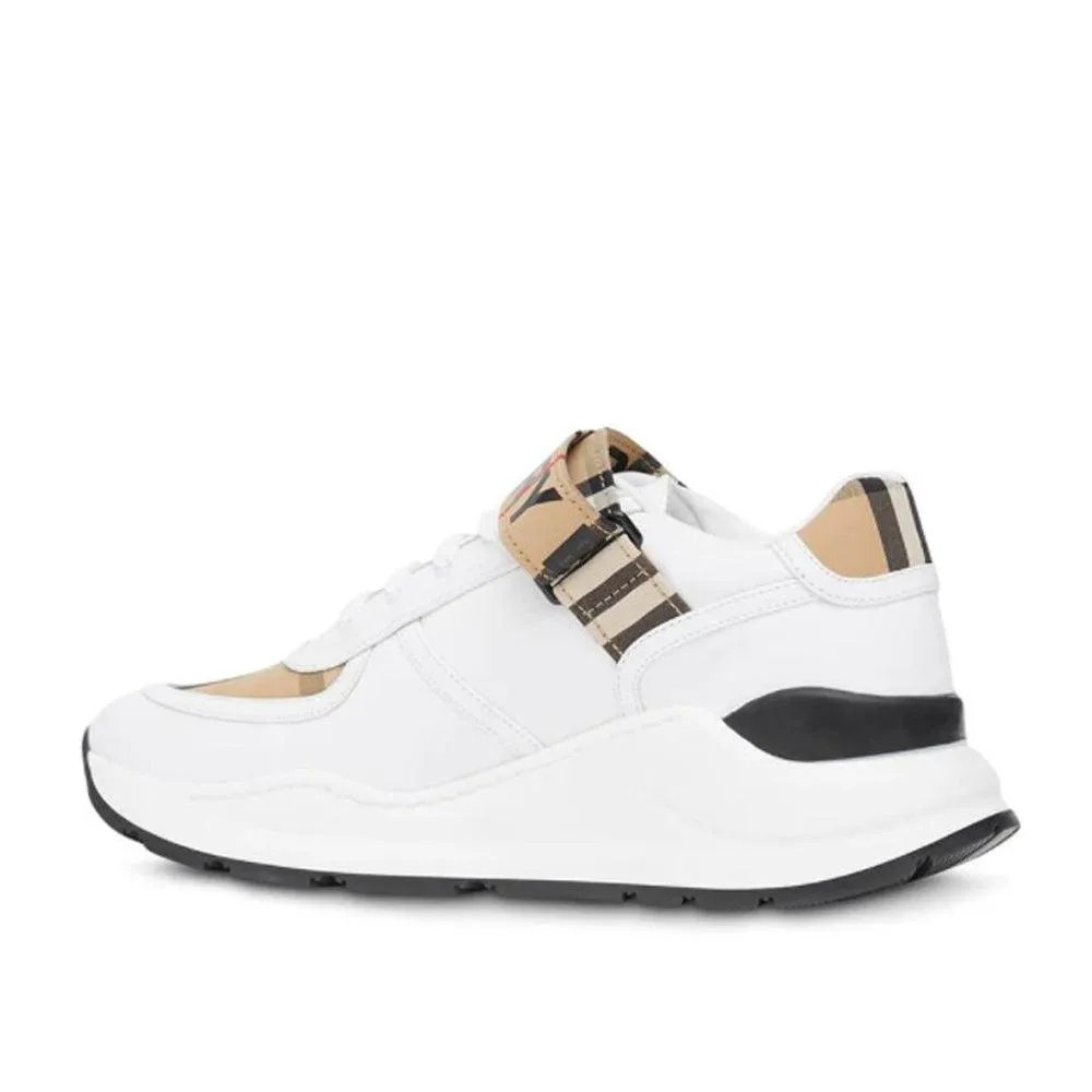 Burberry Logo Print Vintage Check and Leather Sneakers