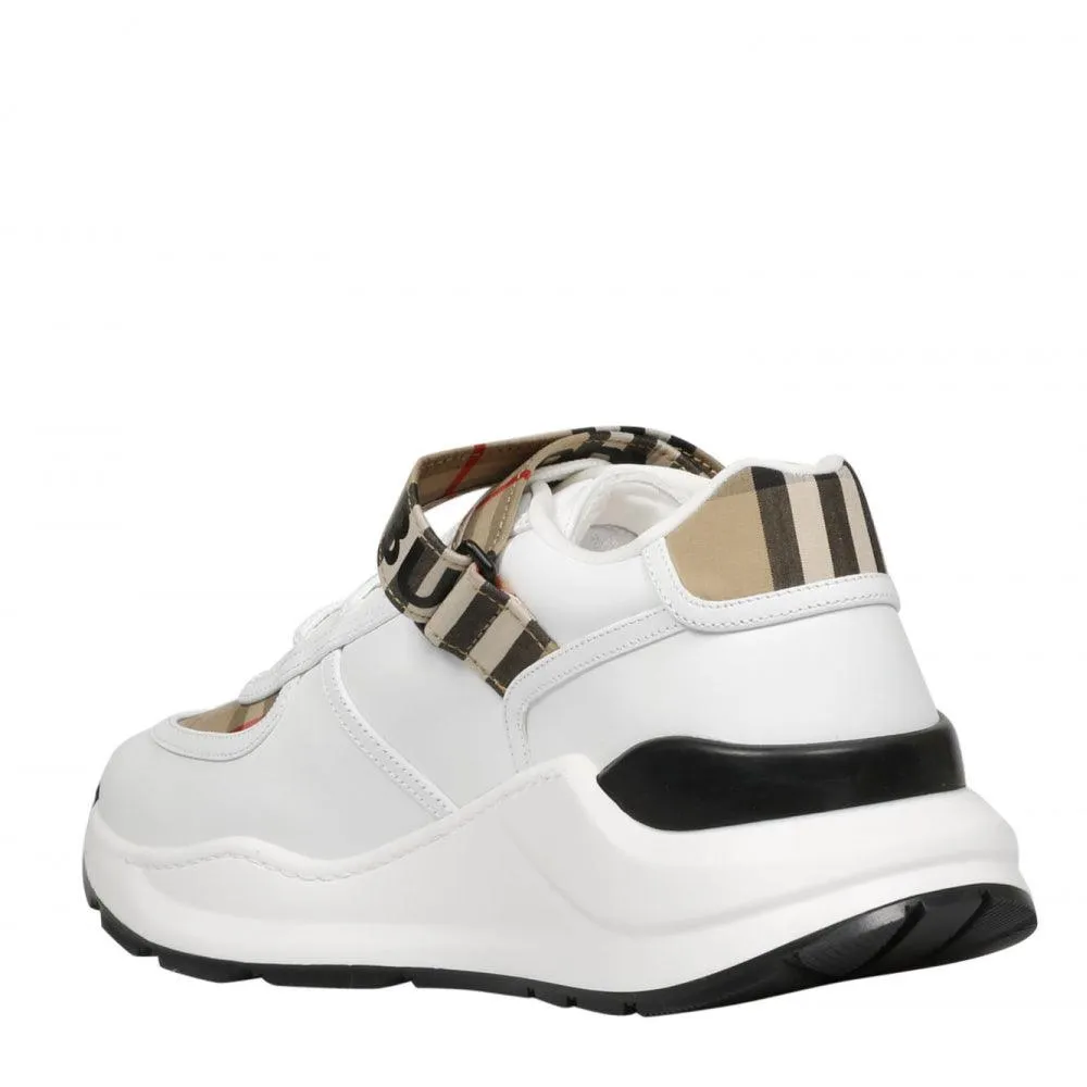 Burberry Logo Print Vintage Check and Leather Sneakers