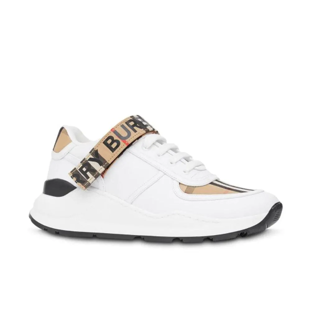 Burberry Logo Print Vintage Check and Leather Sneakers