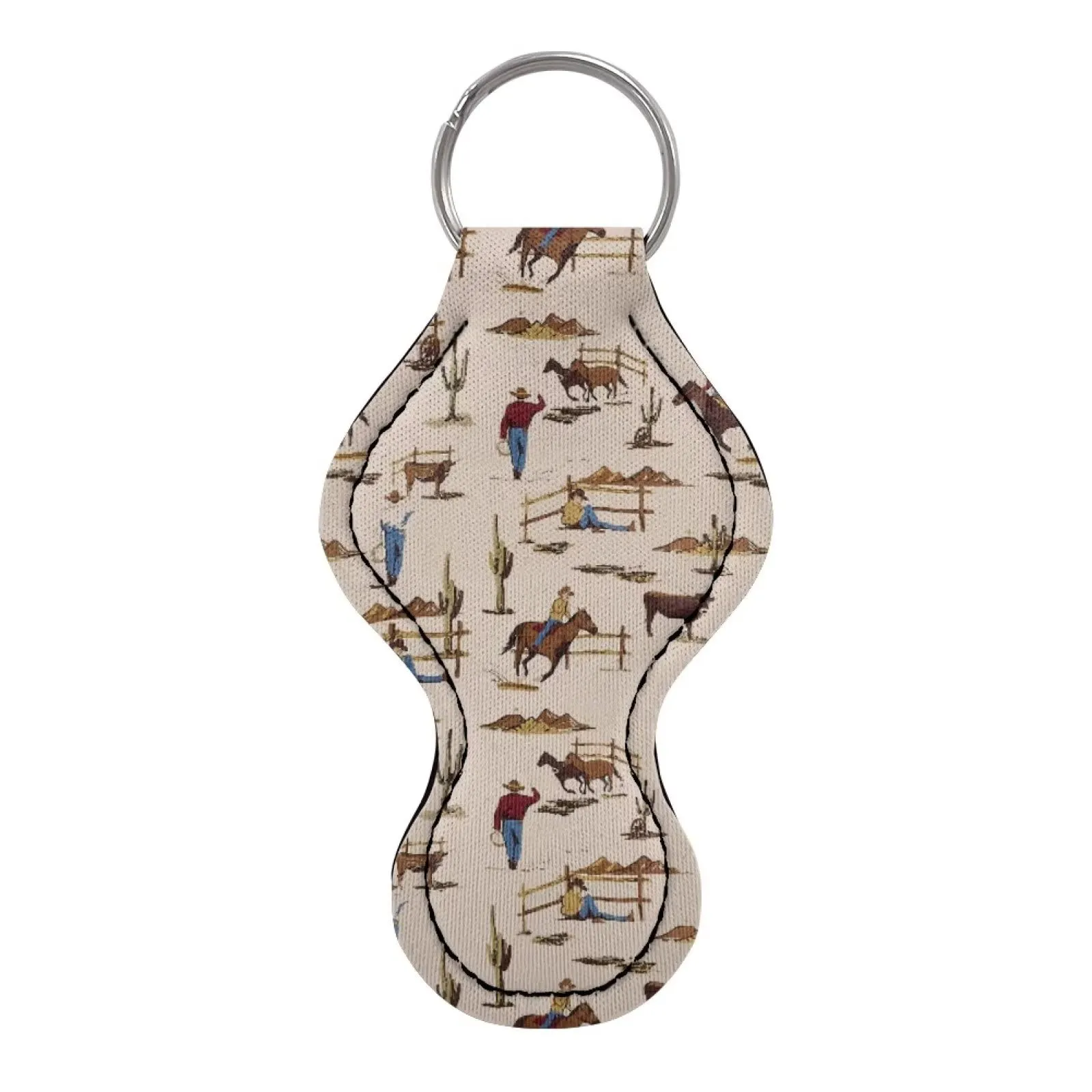 BYCHECAR Horse Chapstick Keychain Holder Western Cowboy Lipstick Holder Clip-on Lip Balm Holder Keychains for Women Girls Small Gifts