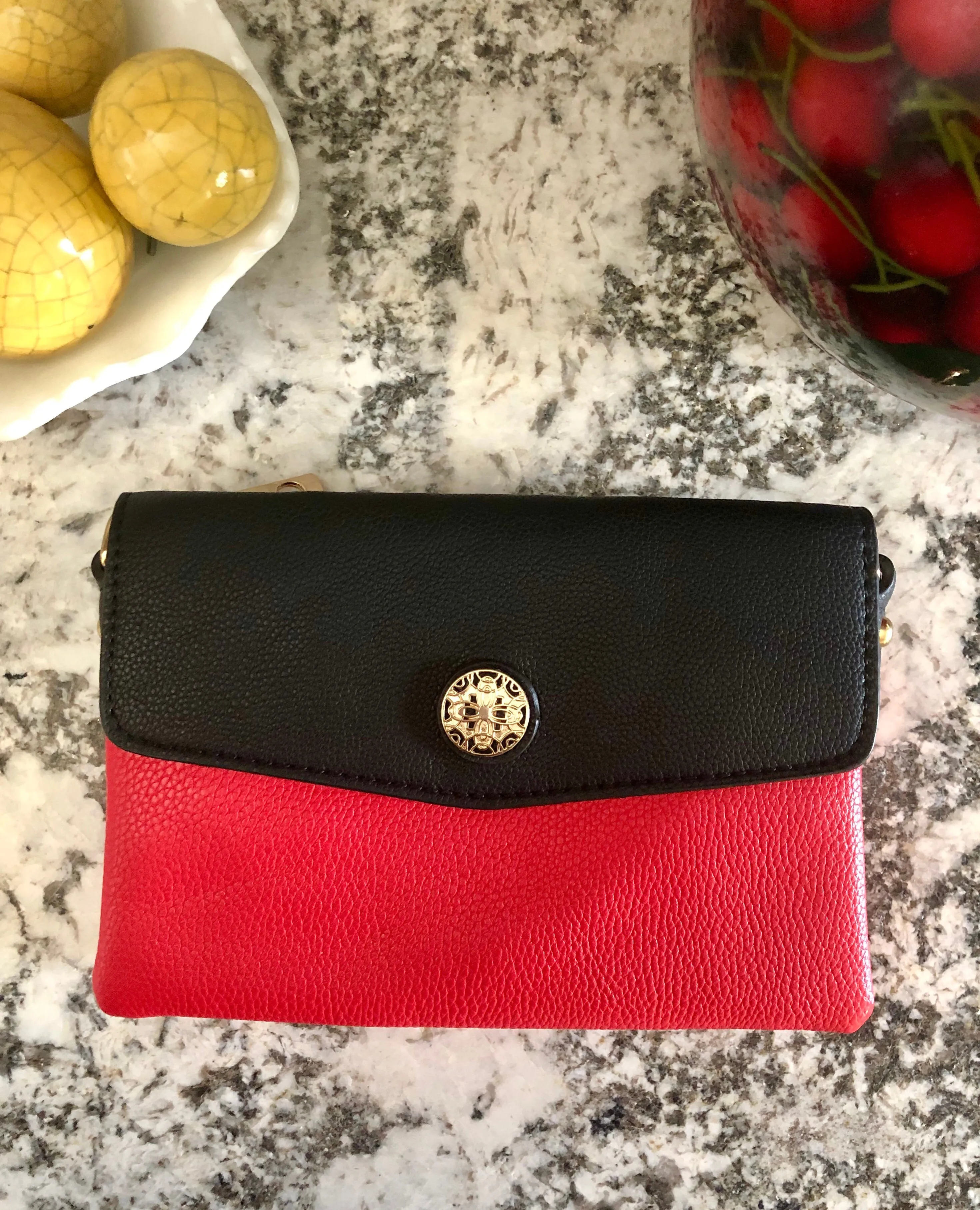 Calista Two-Tone Envelope Clutch Crossbody Bag