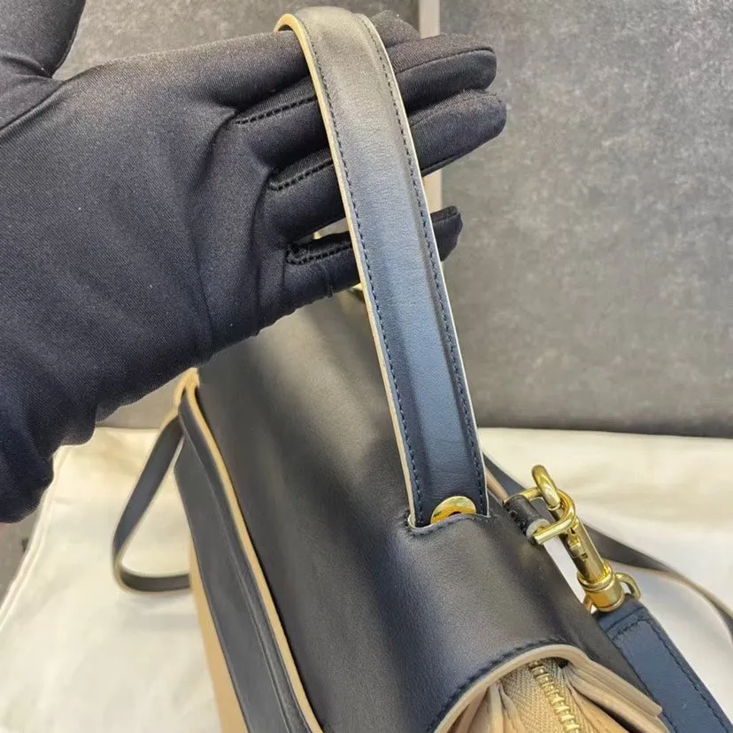 Celine Belt Bag Beige Black Leather Medium