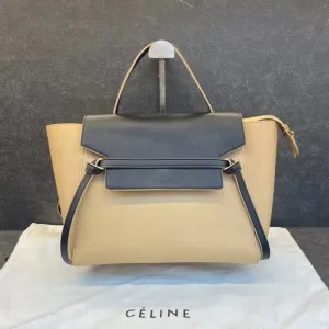 Celine Belt Bag Beige Black Leather Medium