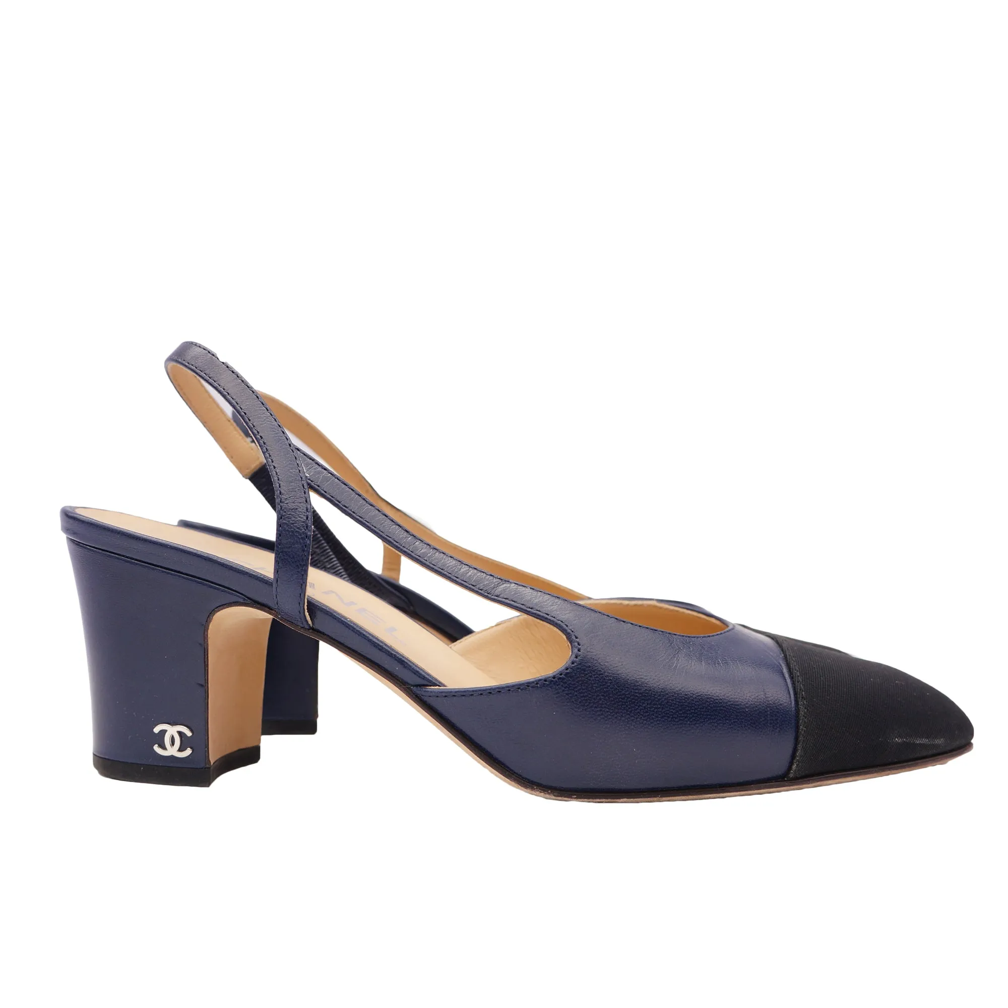 CHANEL CAP TOE CC SLINGBACK PUMP