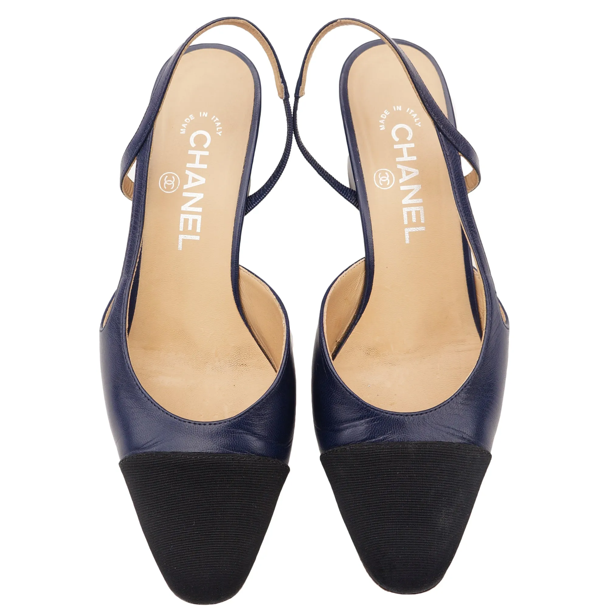 CHANEL CAP TOE CC SLINGBACK PUMP
