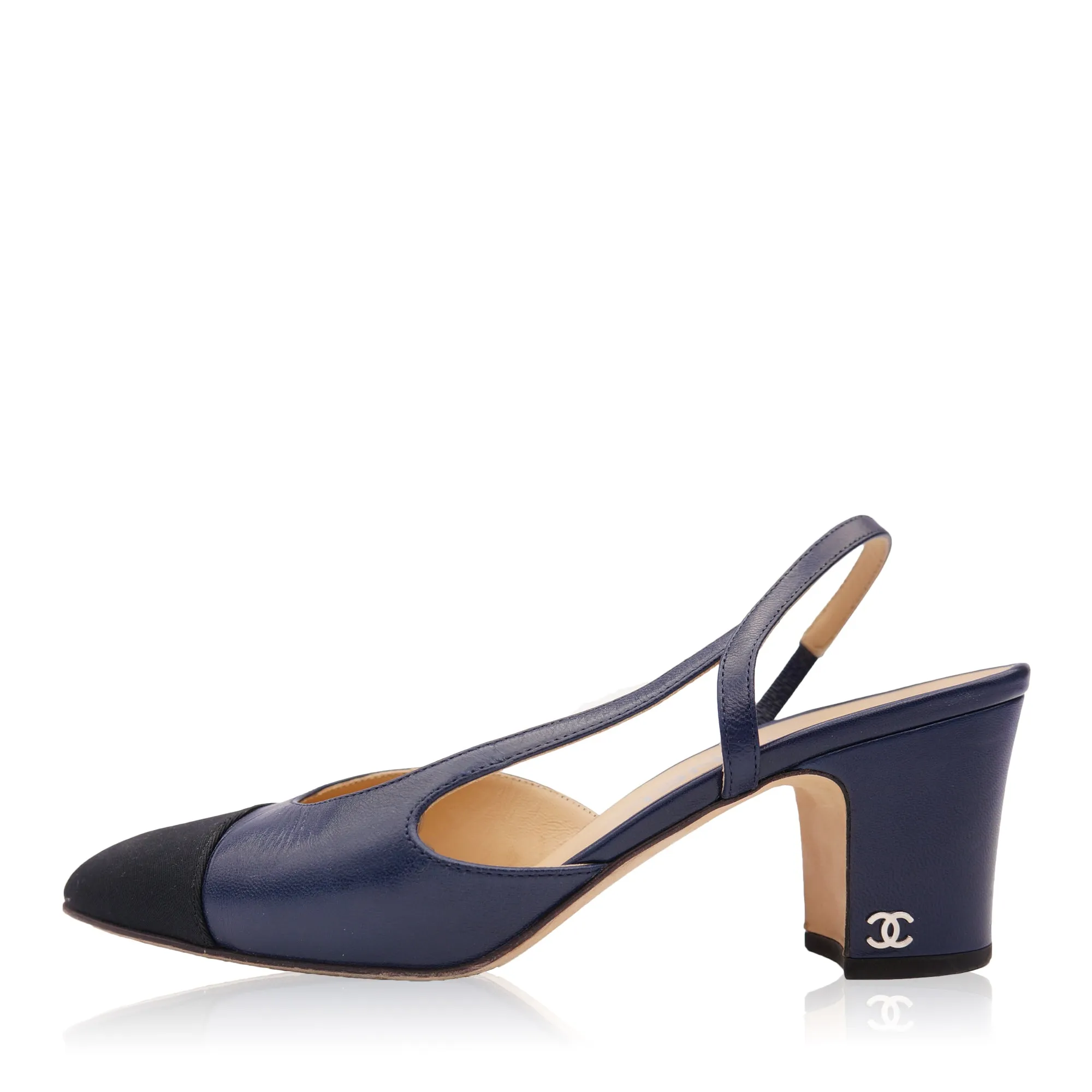 CHANEL CAP TOE CC SLINGBACK PUMP