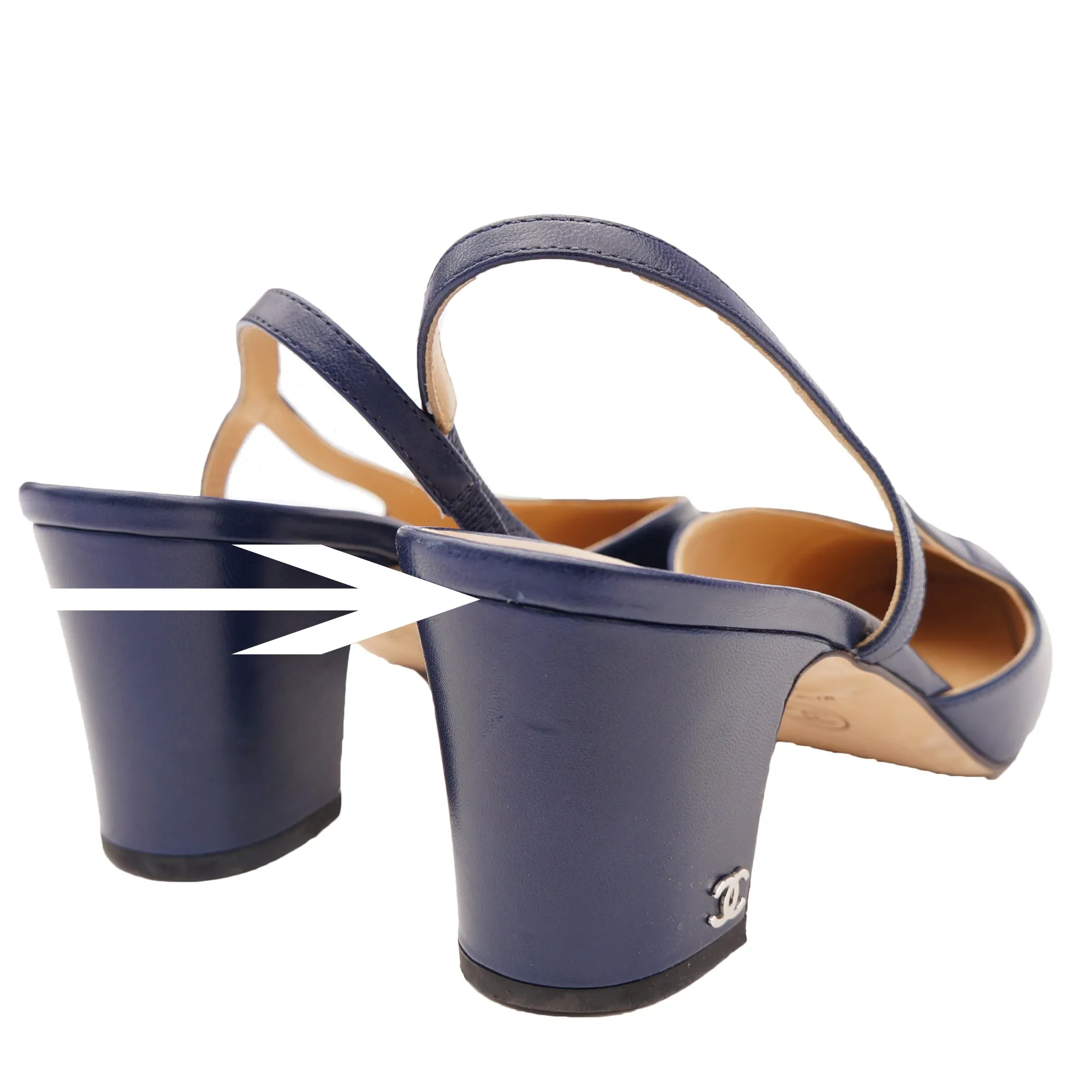 CHANEL CAP TOE CC SLINGBACK PUMP