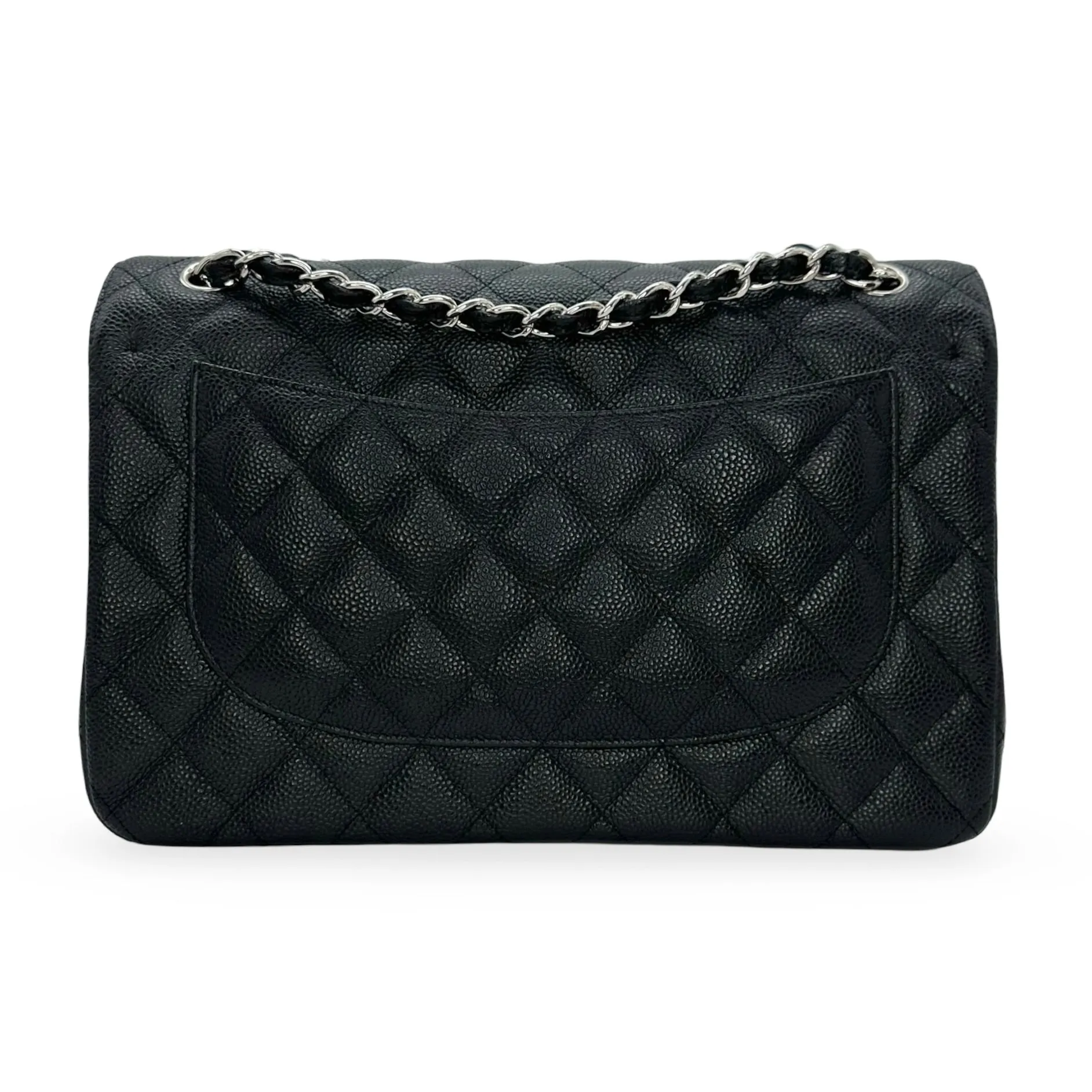 CHANEL: Quilted Caviar Jumbo Classic Double Flap