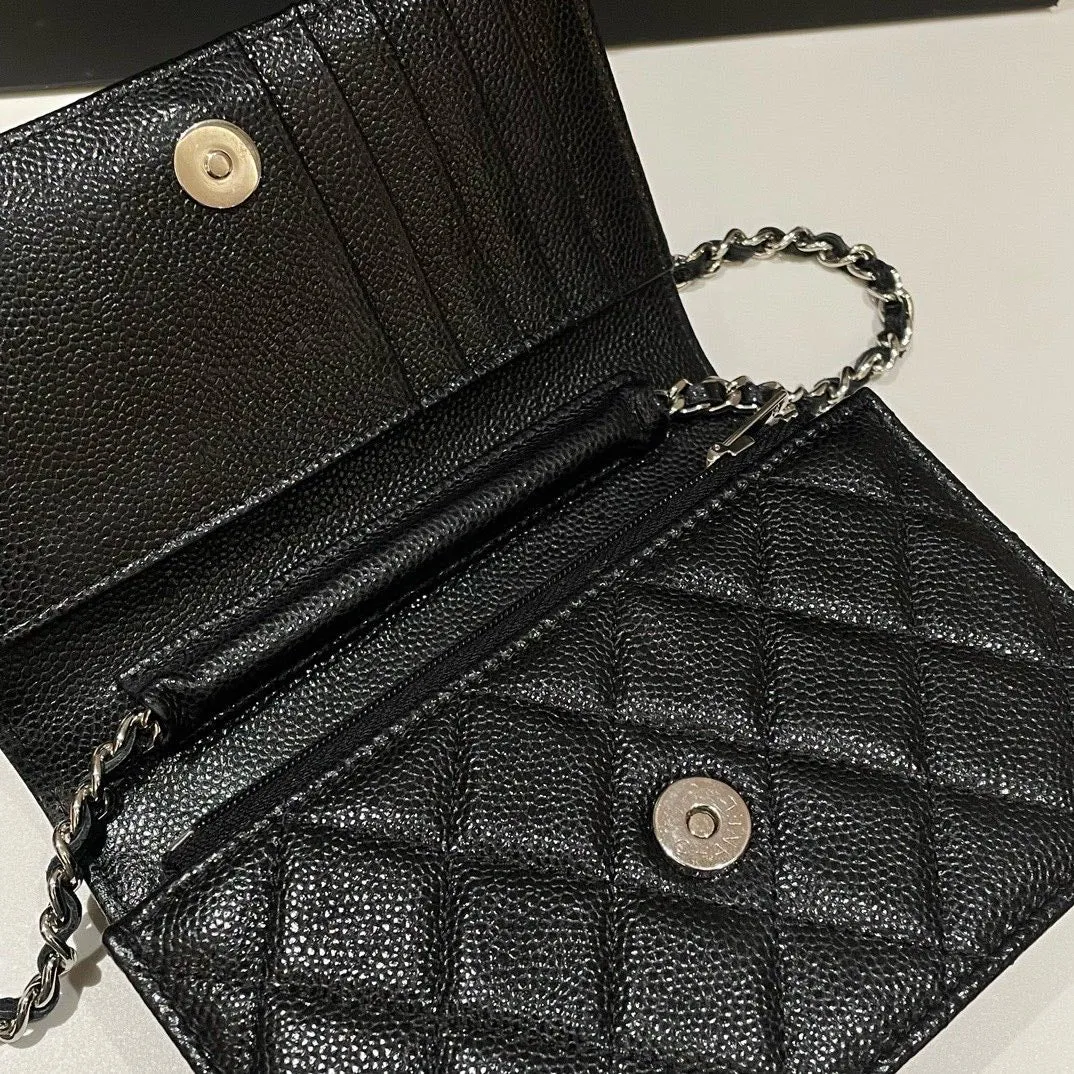 Chanel Wallet On Chain Caviar Leather Black Crossbody Bag