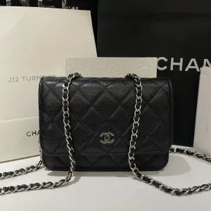 Chanel Wallet On Chain Caviar Leather Black Crossbody Bag