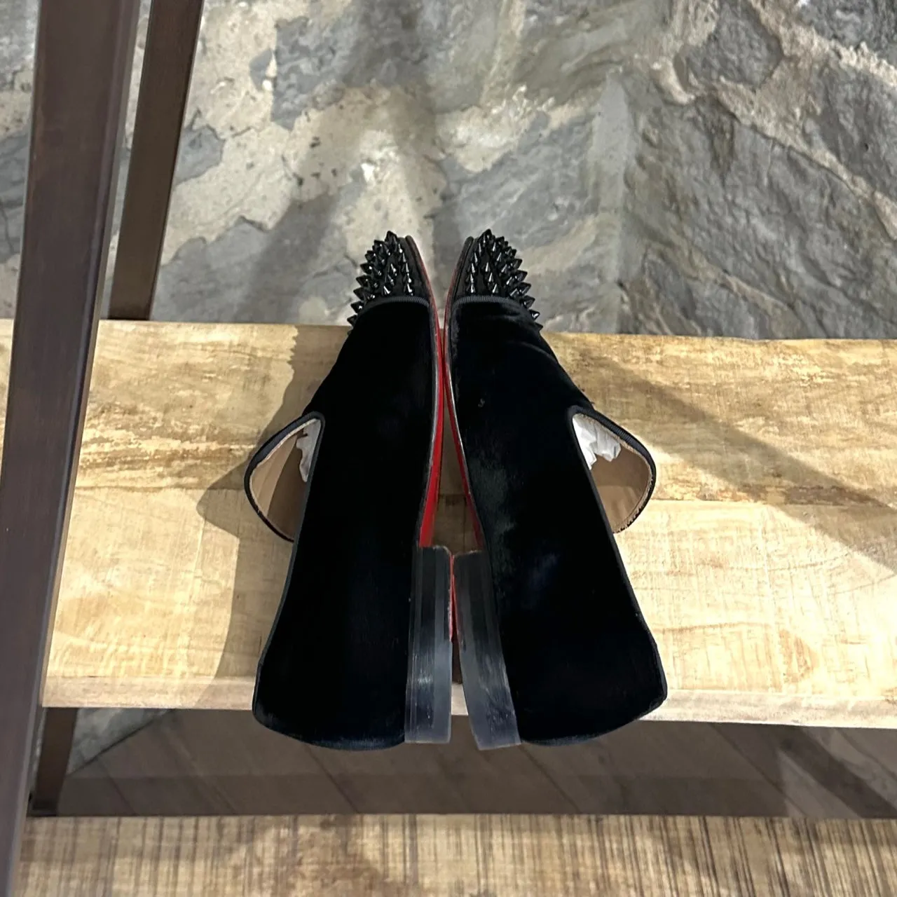 Christian Louboutin Black Velvet Spooky Loafers