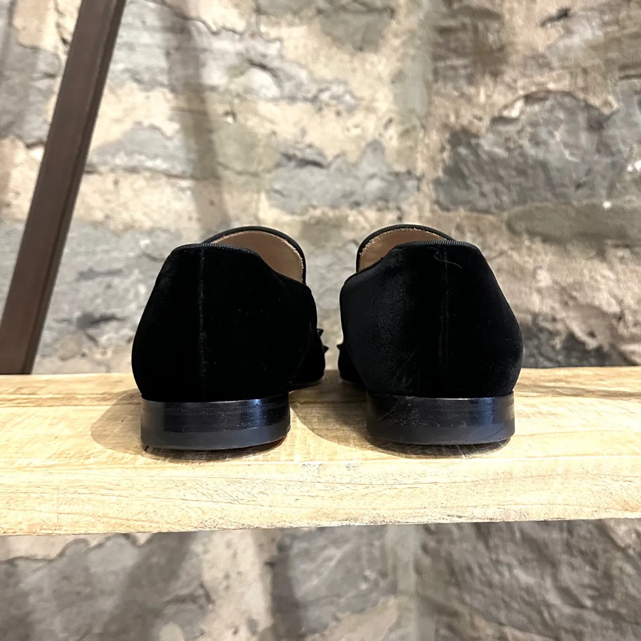 Christian Louboutin Black Velvet Spooky Loafers