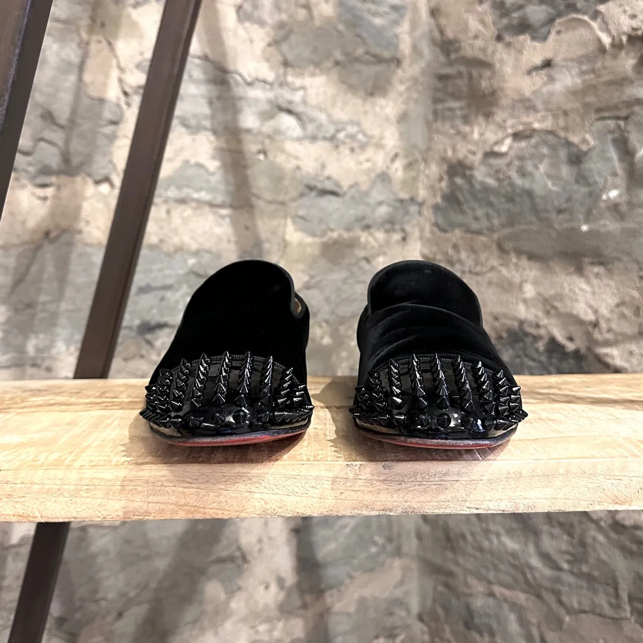 Christian Louboutin Black Velvet Spooky Loafers