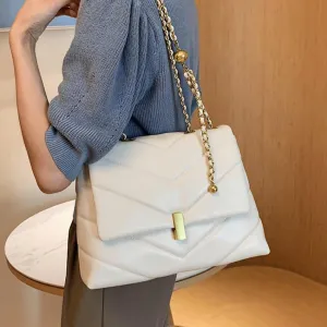 Christmas Gift Elegant Female Large Tote bag 2024 Fashion New High quality PU Leather Women's Designer Handbag Chain Shoulder Messenger Bag