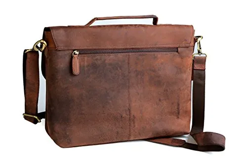 Cuero 14 " Brown Vintage Leather Messenger Satchel Laptop Leather Briefcase Bag for Men and Women