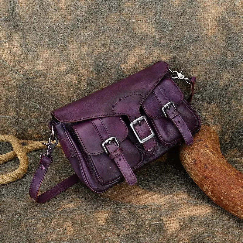 Cute Ladies Brown Leather Satchels Side Bags For Women