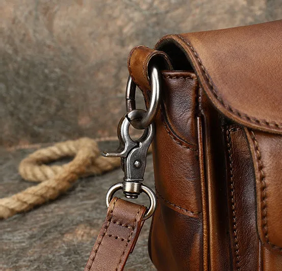 Cute Ladies Brown Leather Satchels Side Bags For Women