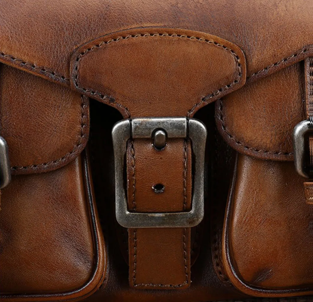 Cute Ladies Brown Leather Satchels Side Bags For Women