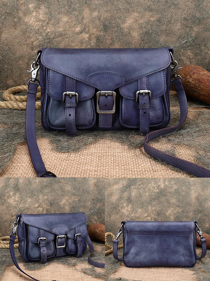 Cute Ladies Brown Leather Satchels Side Bags For Women