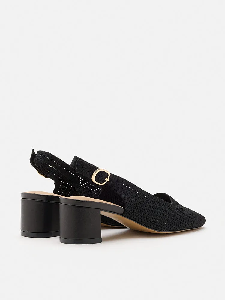 Debra Flyknit Slingback Block Heels