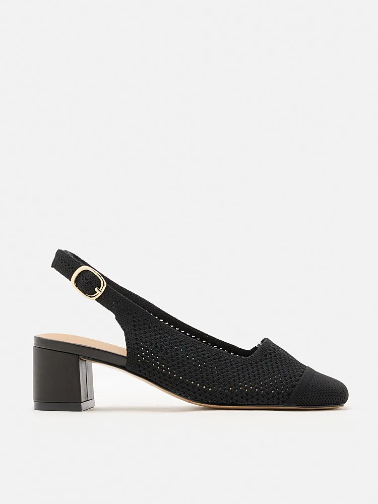 Debra Flyknit Slingback Block Heels