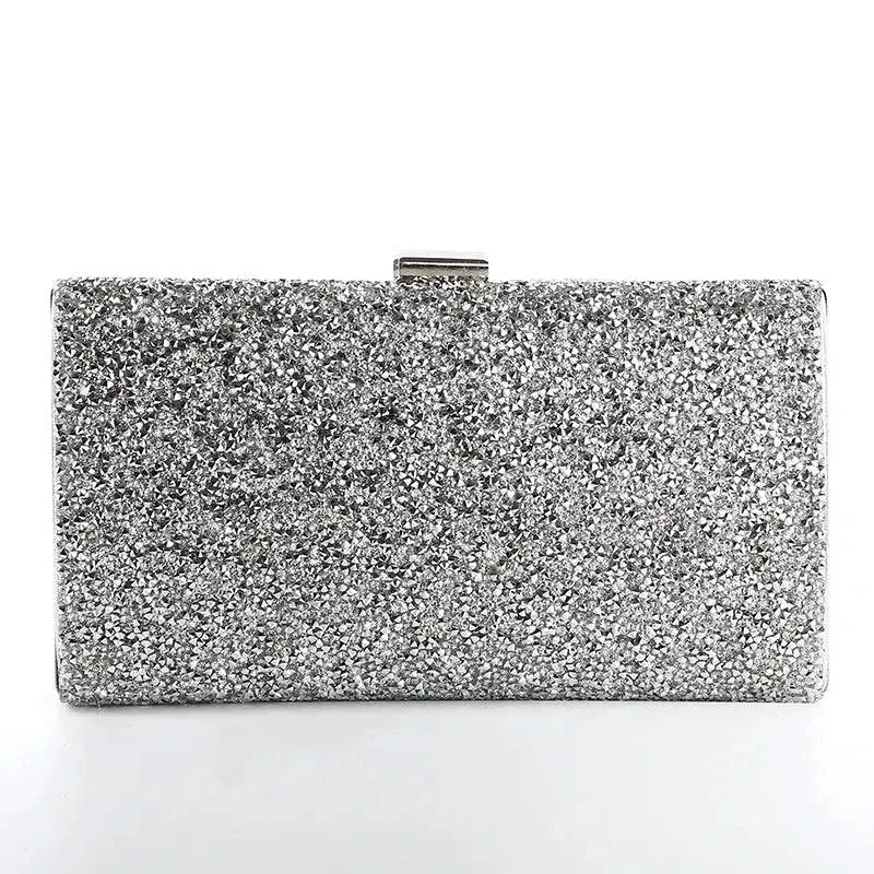 Diamond Sequin Evening Clutch Bag - Elegant Wedding & Party Purse