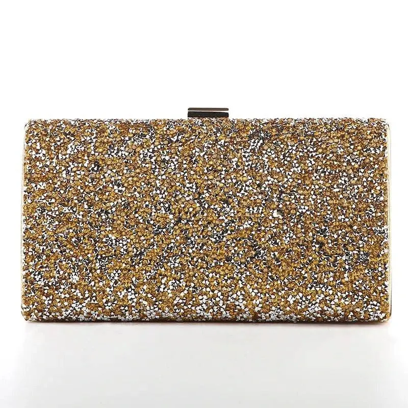 Diamond Sequin Evening Clutch Bag - Elegant Wedding & Party Purse