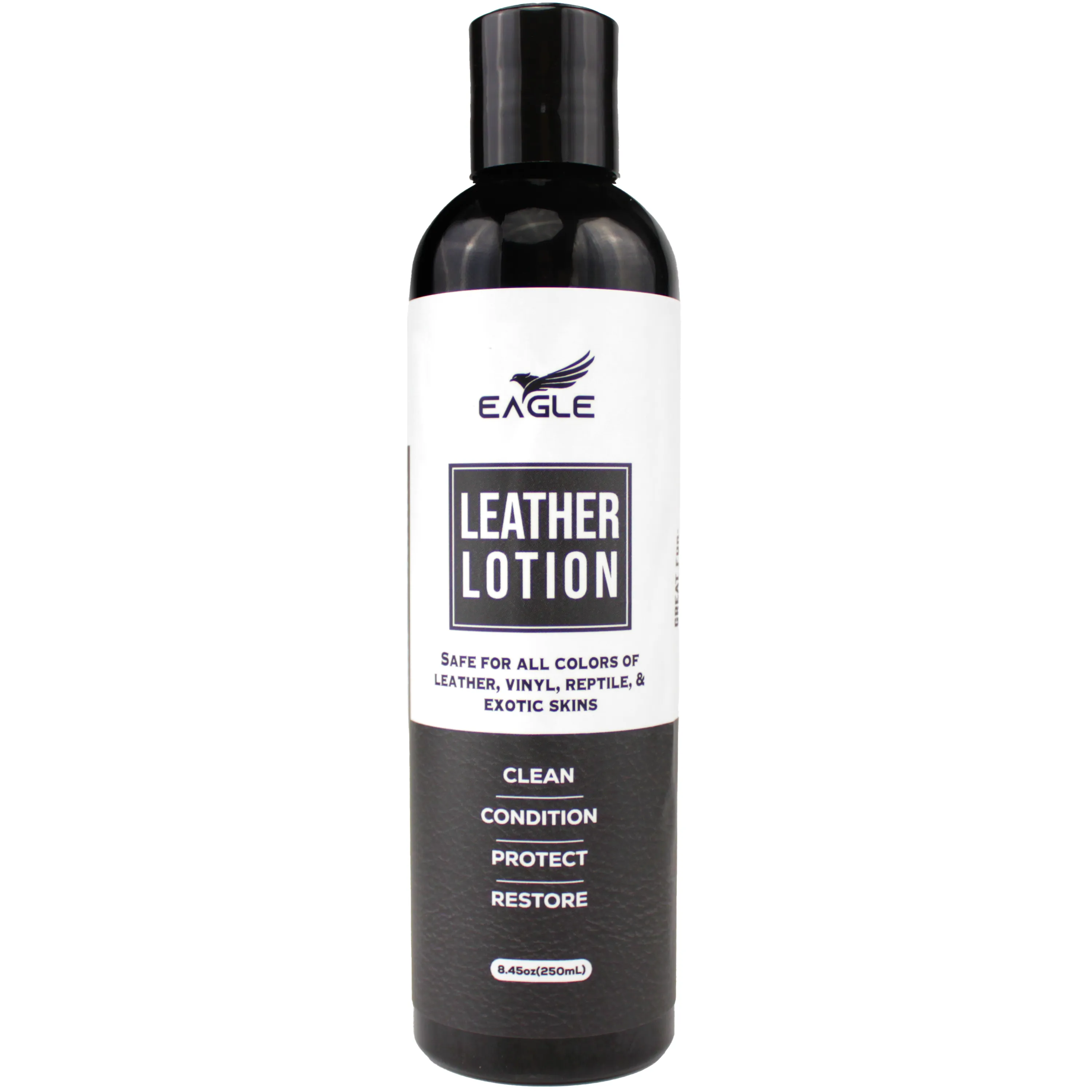 Eagle Leather Lotion with Cloth – 8.5oz Leather Conditioner for Purses, Jackets, Bags, and More – The Best Leather Care Product for Moisturizing, Rejuvenating, and Treating Aniline Leather